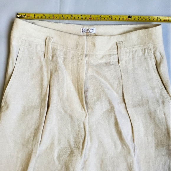 NWT$1,875 Brunello Cucinelli Linen Twill Relaxed Pants in Rice Color Sz 40 (4) - Picture 11 of 14